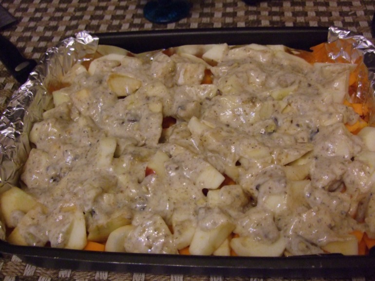 Тыква с яблоками.