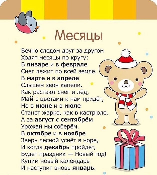 Названия месяцев, алфавит, время суток, цифры, дни недели. Учимся играя ...
