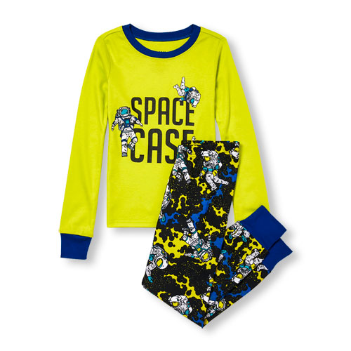 Boys Long Sleeve 'Space Case' Graphic Top And Astronaut Prin