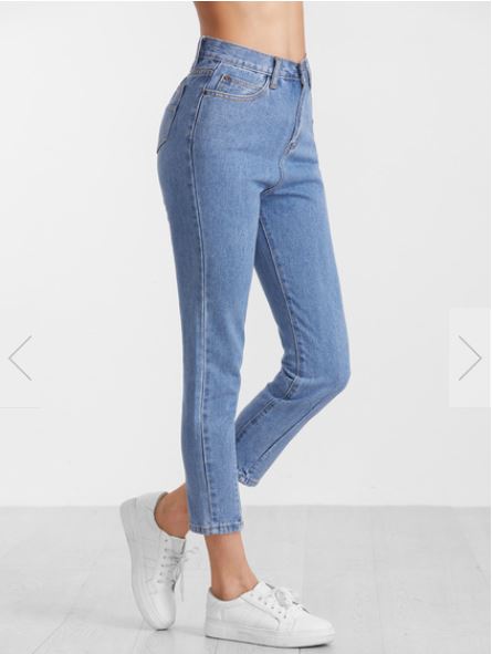 Укороченные джинсы с высокой посадкой
