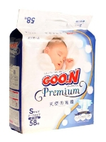 Подгузники GOON Premium S (4-8 кг) 58 шт