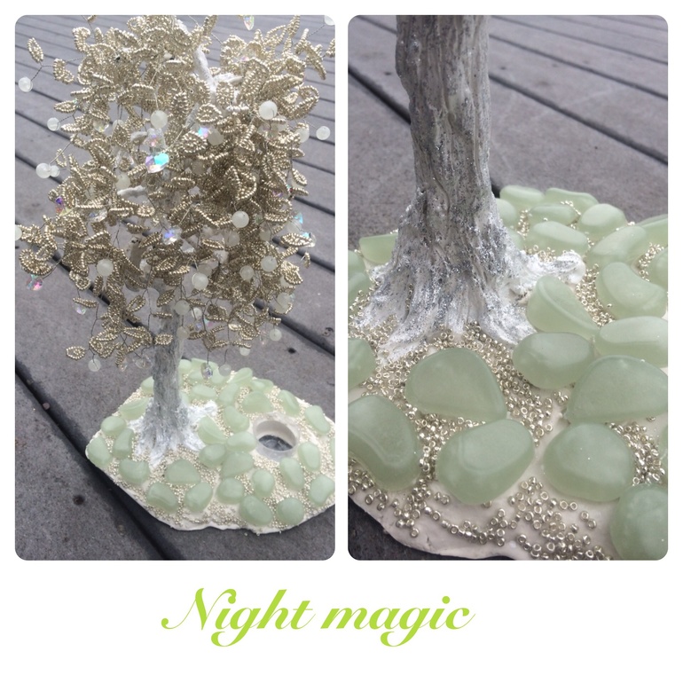 Бисерное дерево- подсвечник