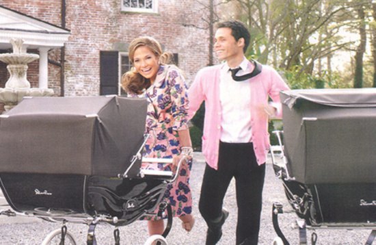 Дженнифер Лопез и Марк Энтони со своими детками в колясках Silver Cross Balmoral