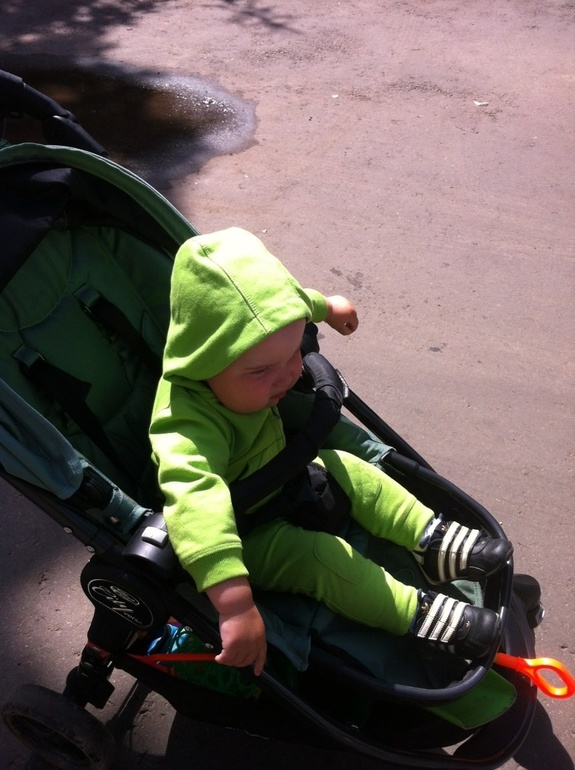 Baby jogger city versa green с бампером