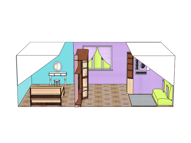 Наша комната  3 зоны (гостинная,спальня,мастерская-кабинет)