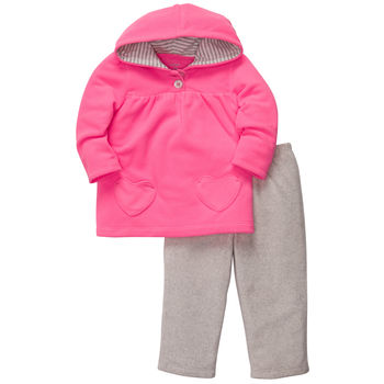 Carters комплект пуловер+брюки «Розовый с сердечками»