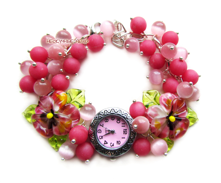 "Тутти-фрутти" наручные часы с бусинами лэмпворк