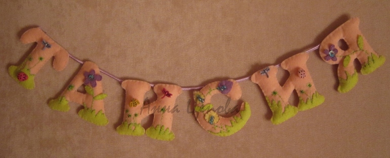 Имя из фетра для Дочуся