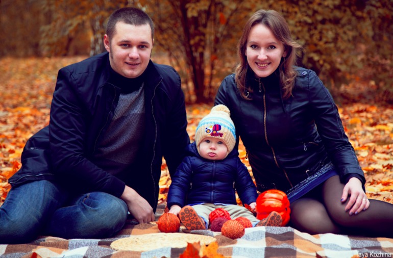 Осенняя фотосессия в парке (Максим с родителями)