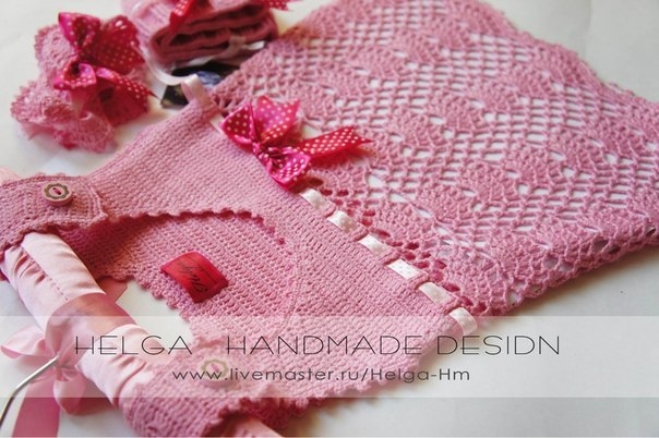 Новый вязанный комплект на малышку 68-74