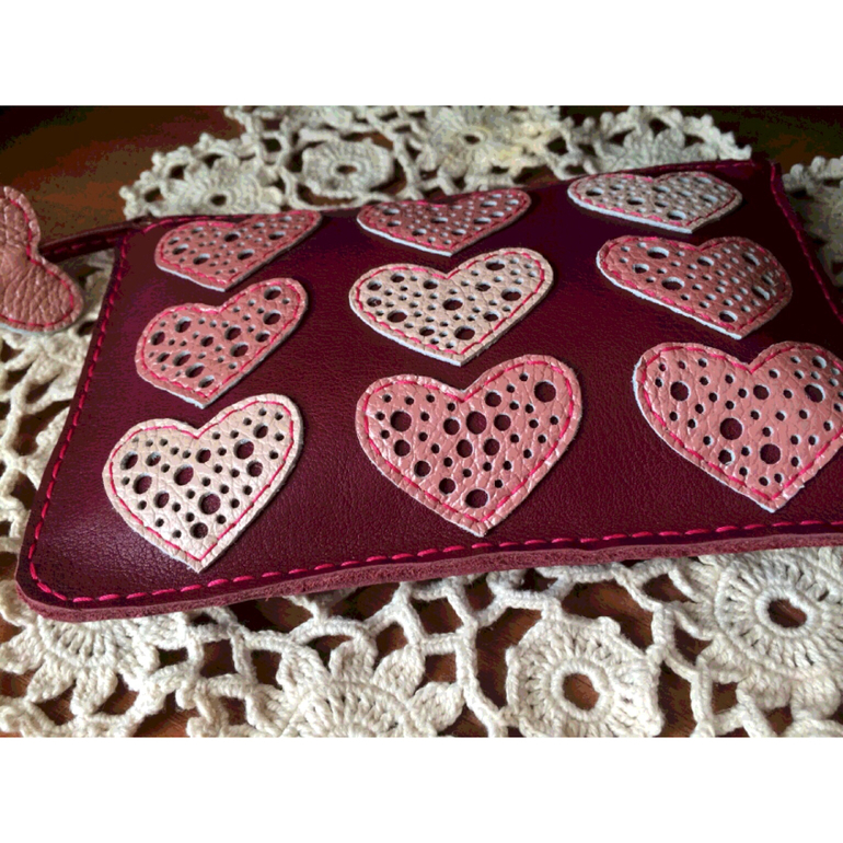 Кожаный кошелек/косметичка