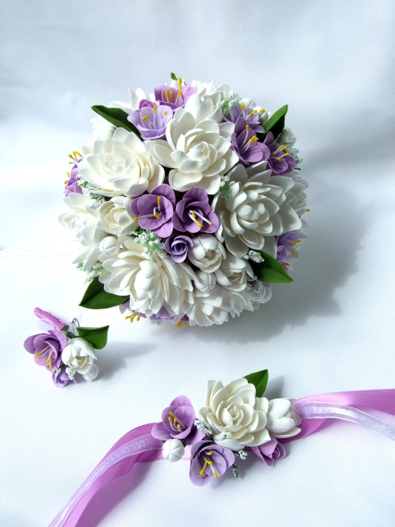 Свадебные аксессуары, украшения, букетики из японской глины!