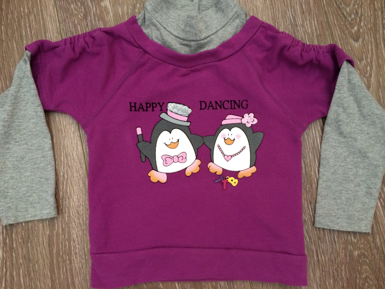 Толстовка с пингвинами итальянской фирмы TO BE TOO, р. 95 см, на 2,5 года