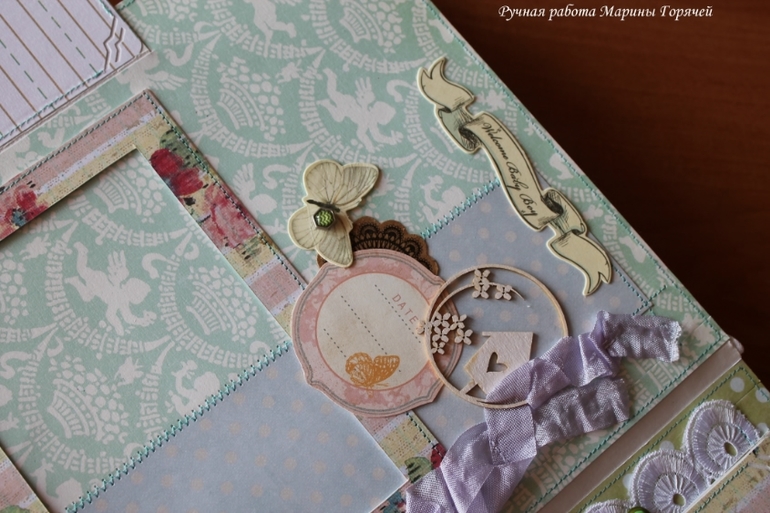 Альбом для новорожденного мальчика - винтаж и кружева!