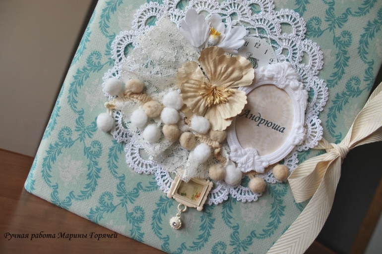 Альбом для новорожденного мальчика - винтаж и кружева!
