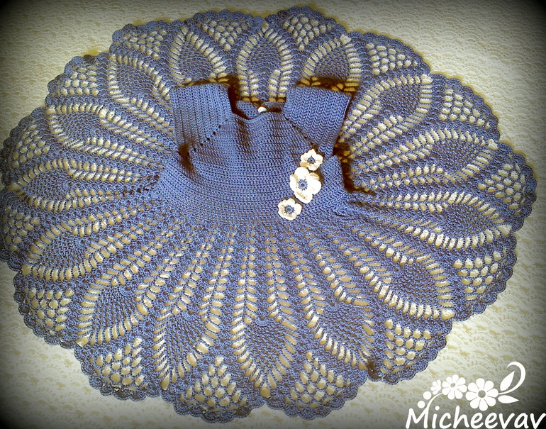 Платье для девочки 3-6 мес. Наконец то! Хвастаюсь своим мучительным результатом!