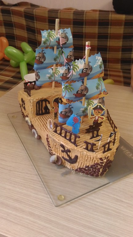 Детский торт «Корабль» на день рождение