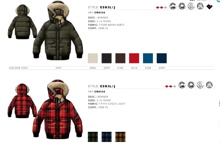 Канадские пуховики  -  мальчики