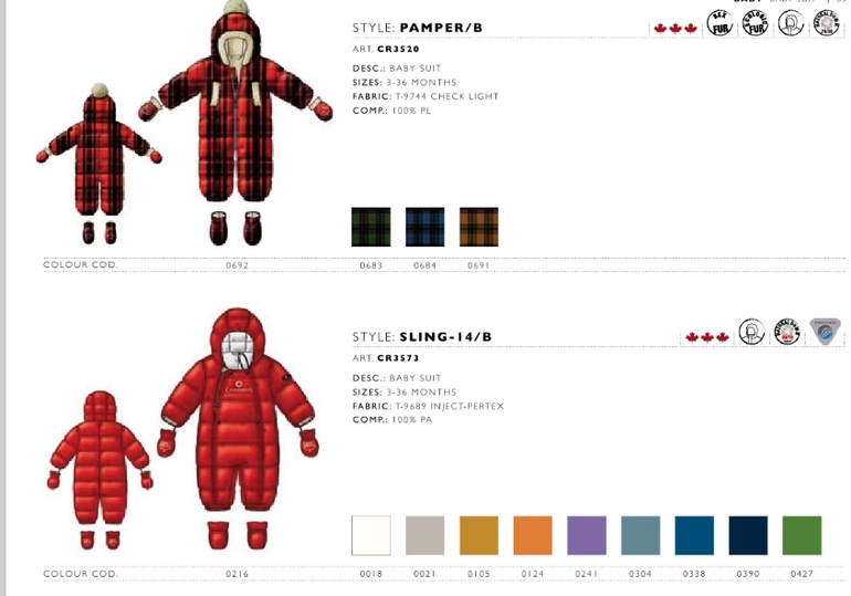 Канадские пуховики - малыши 3 мес-48 мес