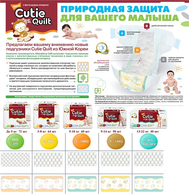 подгузники Cutie Quilt