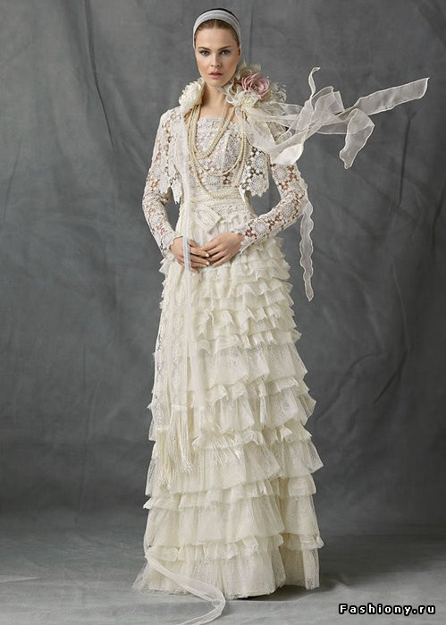 Интересные ажурные свадебные платья. Подборка