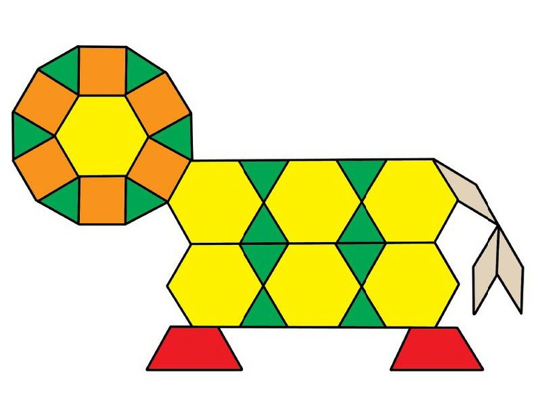 Лев блок. Pattern Blocks улитка схема.