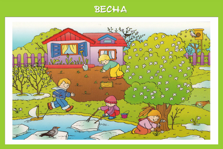 Составьте рассказ по рисунку весенний день ясное небо