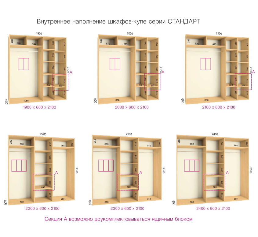 Шкафы купе глубиной 600 мм