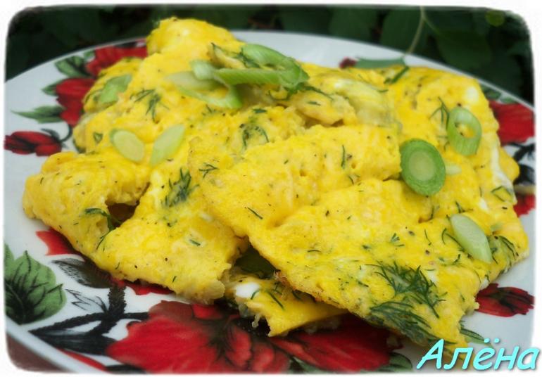 Омлет с кабачком.