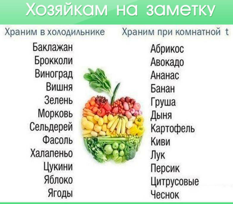 Какие овощи хранить в холодильнике