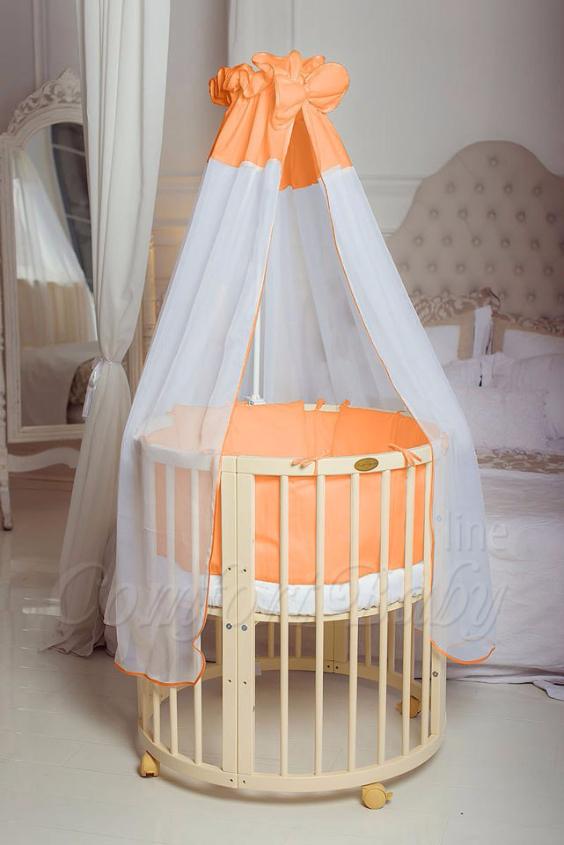 КРОВАТКА- ТРАНСФОРМЕР "COMFORT BABY" .Цена: 25 000 руб.  ХАРАКТЕРИСТИКИ:  возраст детей: 0-5 лет  габариты модели (Д х Ш х В): 1) колыбельки: 78*76*81 см  2) овальной кроватки: 128*76*81 cм  матрас приобретается отдельно.  максимальная нагрузка: 120 кг  Материал: изготавливается только из настоящего массива бука высшего сорта.  сборка: кровать в разобранном виде, простота сборки, инструкция по сборке на русском языке  продукция сертифицирована  производство: Россия  гарантия: 2 года   Дополнительные характеристики: 4 положения по высоте (расстояние положения дна от пола без колес: 1см, 12см, 37см, 57см; расстояние между отверстиями снизу-наверх: 12см, 15см, 20см.); 3 прутика - съемные.  КОНМПЛЕКТАЦИЯ:  1-я ступень - круглая кроватка  2-я ступень - овальная кроватка  3-я ступень - диванчик  4-я ступень - манеж  5-я и 6-я ступени - 2 кресла и столик  7-я ступень - пеленальный столик  ДОПОЛНИТЕЛЬНЫЕ ОПЦИИ:  Комплект постельный "Classic" +6950 руб.  Комплект постельный "Colorit" + 11990 руб.  Фирменный держатель для балдахина +790 руб.  Комплект цельных матрасов " Холкон"/ "Кокос" (круглый+овальный) +8490 руб  Маятник "ComfortBaby Pendulum" 2 в 1+6990 руб.