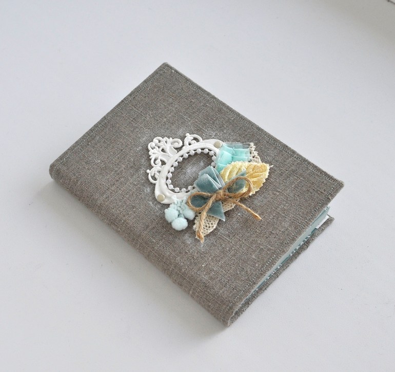 Блокнот и открытка Teal and linen