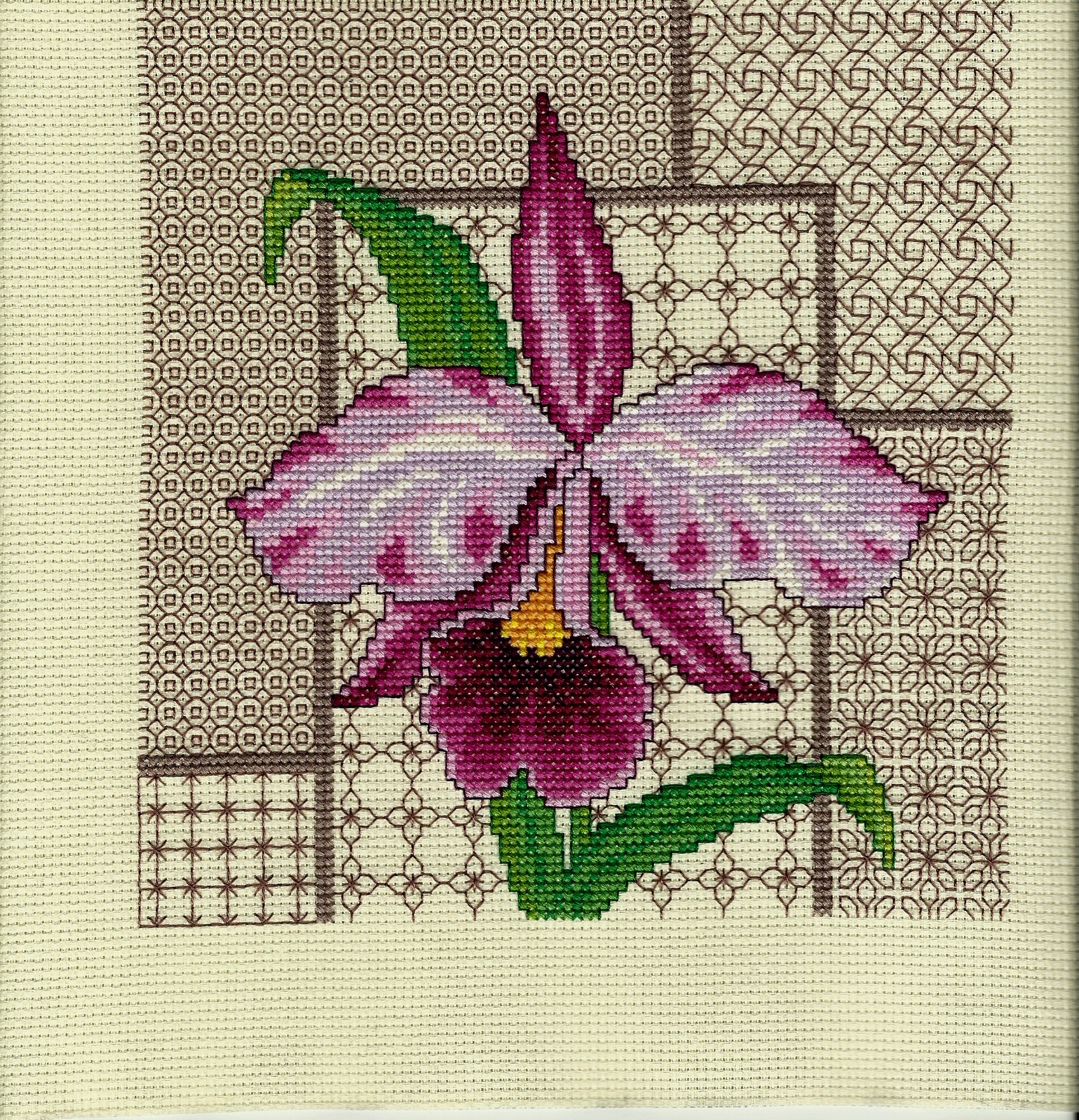 Блэкворк и орхидея