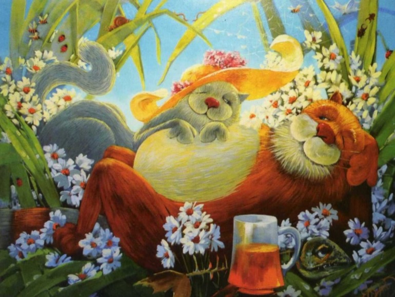 Довольные коты Антона Горцевича