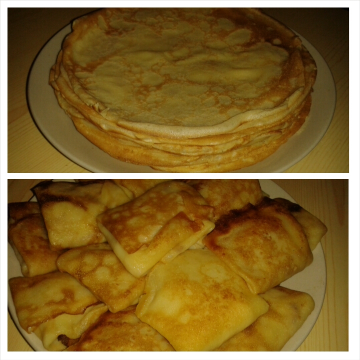 Блинчики с сыром и мясом