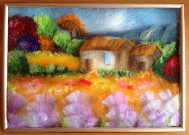 Картина из шерсти