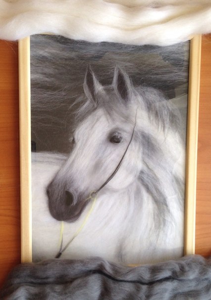 Картина из шерсти