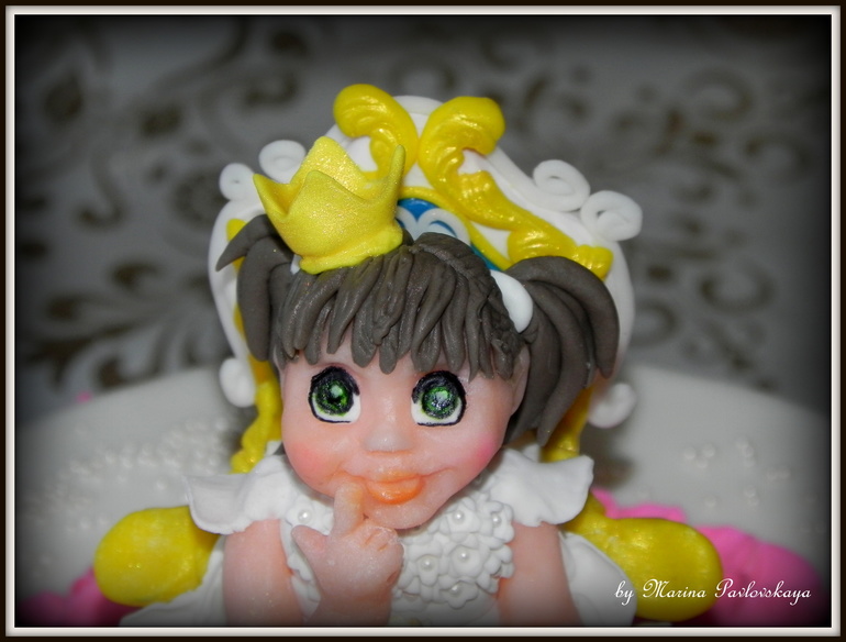 А теперь мастичный тортик доче на 3 года)))