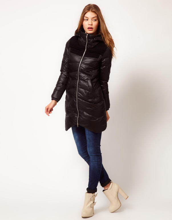Удлиненная стеганная куртка - реплика JNBY