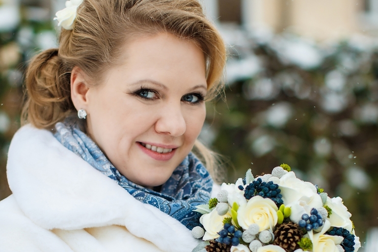 Букет из глины для зимней свадьбы и прочие аксессуары