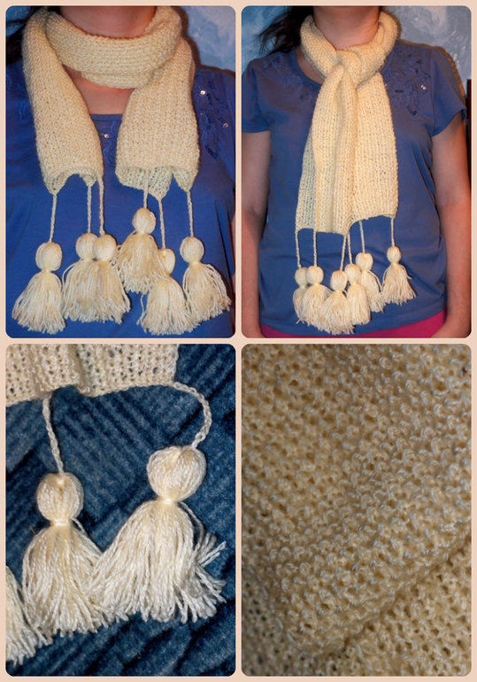 Ангоровый шарфик с кисточками