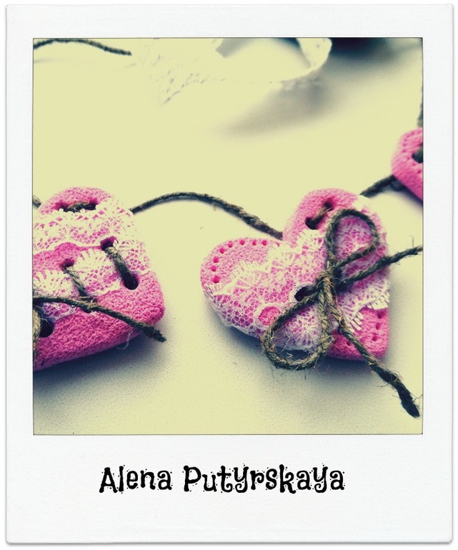 Гирлянда из сердечек к дню Св. Валентина из полимерной глины. Мастер-класс