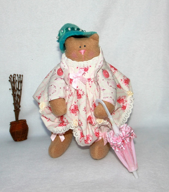 Тильда кошечка с зонтом