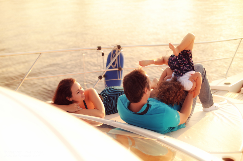 Семейная съемка на яхте, Москва лето 2013