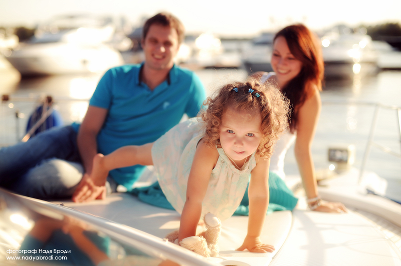 Семейная съемка на яхте, Москва лето 2013