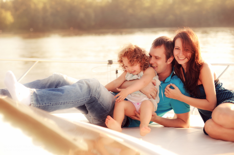 Семейная съемка на яхте, Москва лето 2013