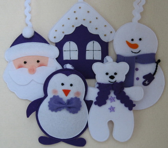 Обещанные выкройки елочных игрушек из фетра.