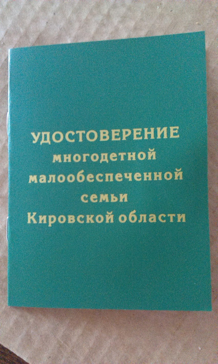 Удостоверение многодетной семьи образец