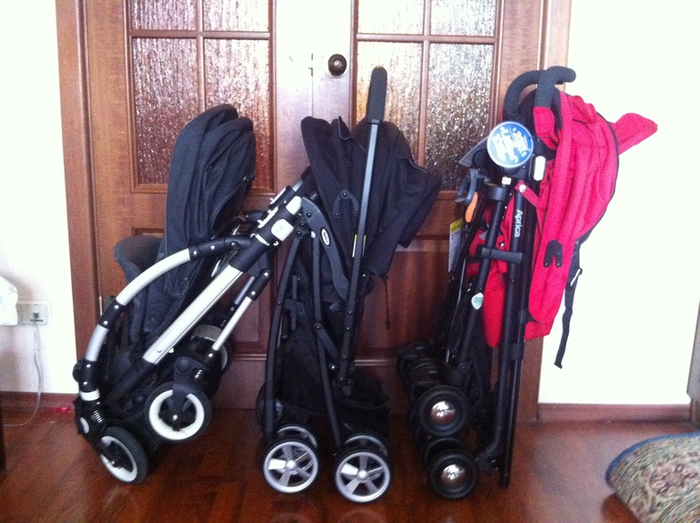 Bugaboo Bee +, Aprica Stick Plus, Aprica Air Ria сравнительные фото
