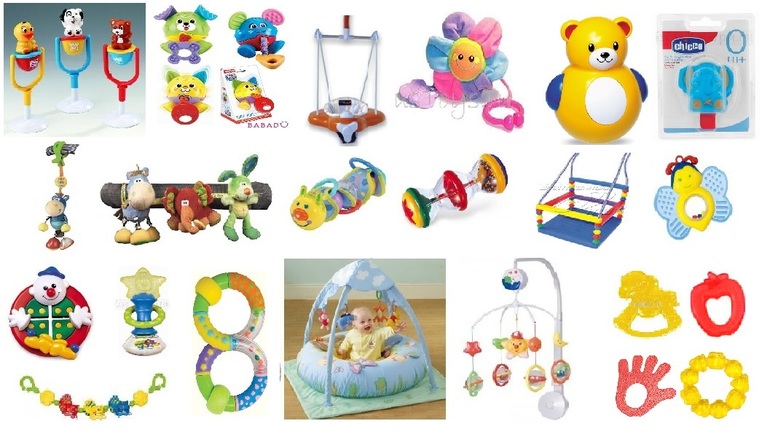Много игрушек, развивающий центр (коврик) , мобиль, прорезыватели - от 0+